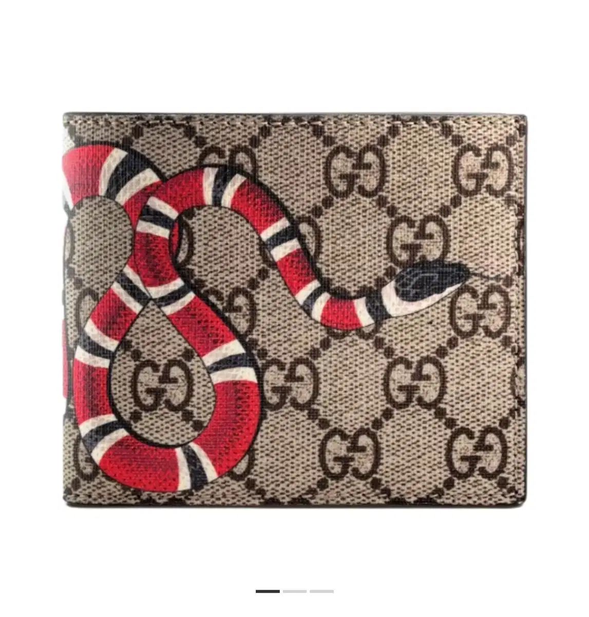 グッチ キングスネーク プリント GG Supreme 二つ折り財布