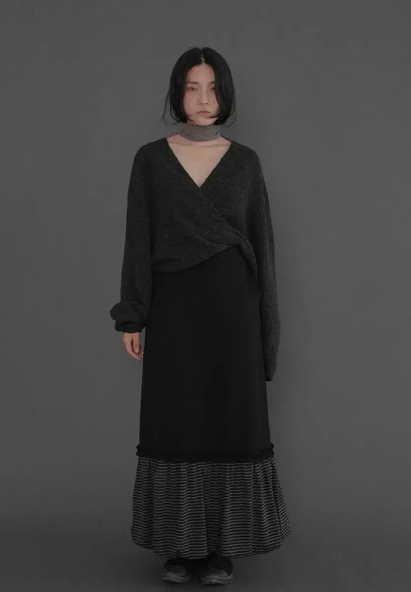 ディパブロ ミックスド シャーリング ストライプ スカート