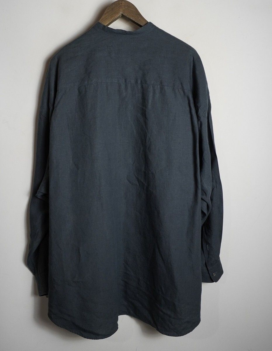 Graphpaper グラフペーパー Linen L|S Oversized Band Collar Shirt GM 222-50008. オーバーサイズ リネン シャツ フリー サイズ 119 P 2