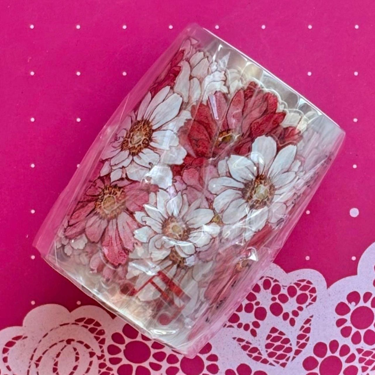 贝壳光 暖菊 ダイカット 5.5 cm×5 m 海外マスキングテープ 海外マステ 花