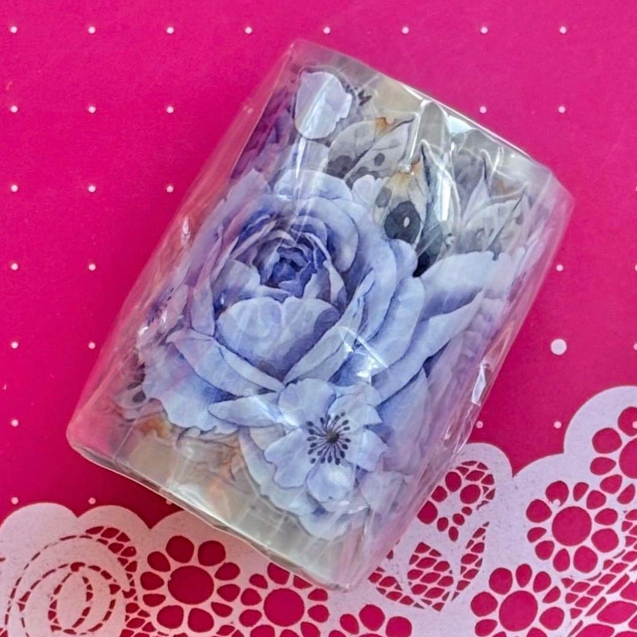 PET 青瓷花 ダイカット 5.5 m×5 m 海外マスキングテープ 海外マステ 花