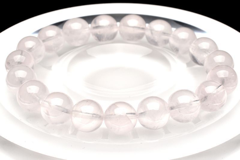  １点物 コロンビア産 ピンクレムリアンシードクリスタル 9.5 mm ブレスレット パワーストーン 天然石 _U 8263 ブレスレット バングル アクセサリー