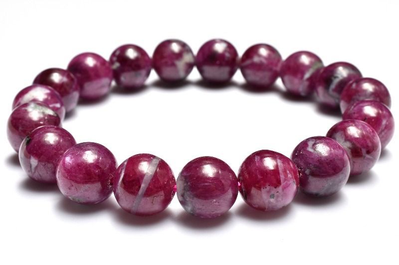 １点物 透け感あり ルビーインクォーツ 10.5 mm ブレスレット パワーストーン 天然石 _MC 2025