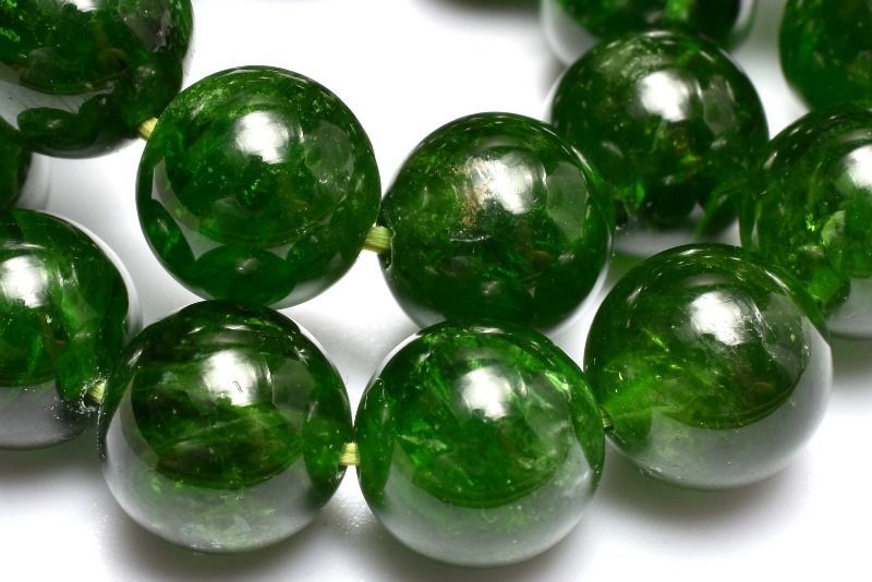  １点物 高品質 鮮やかグリーン ダイオプサイト 8.5 mm ブレスレット パワーストーン 天然石 _MC 2033 ブレスレット バングル アクセサリー