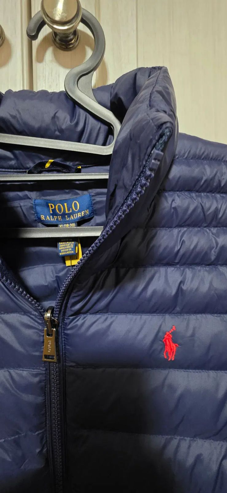 ポロ BOYS PLANET ボイプラ 軽量 ダウン アウター ネイビー L XL アメリカ