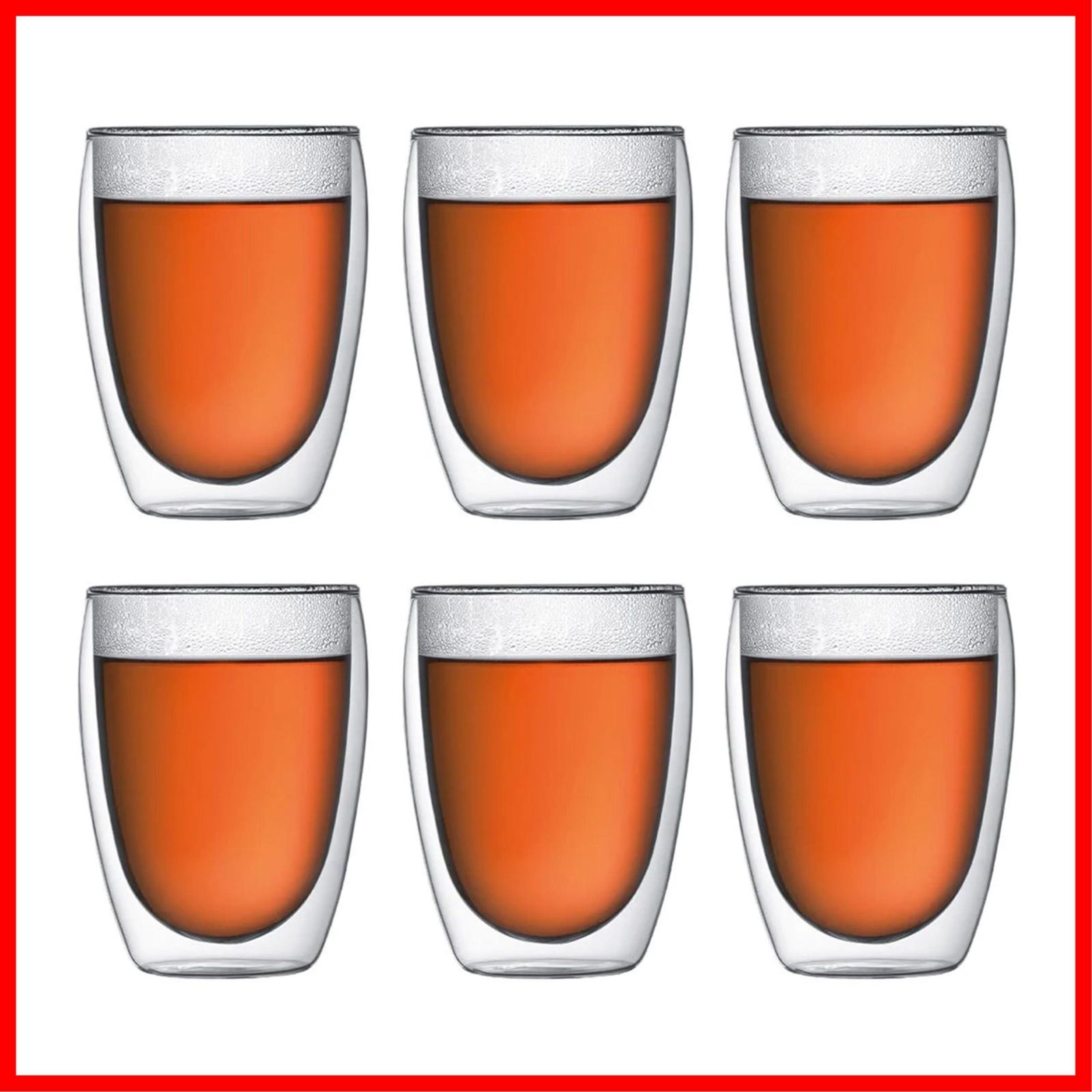 350 ml ダブルウォールグラス セット パヴィーナ 保温保冷性 PAVINA 二重構造 耐熱ガラス タンブラー 電子レンジ可 コップ オーブン可 グラス 食洗器可 冷凍庫可 ボダム BODUM 4559 10 12