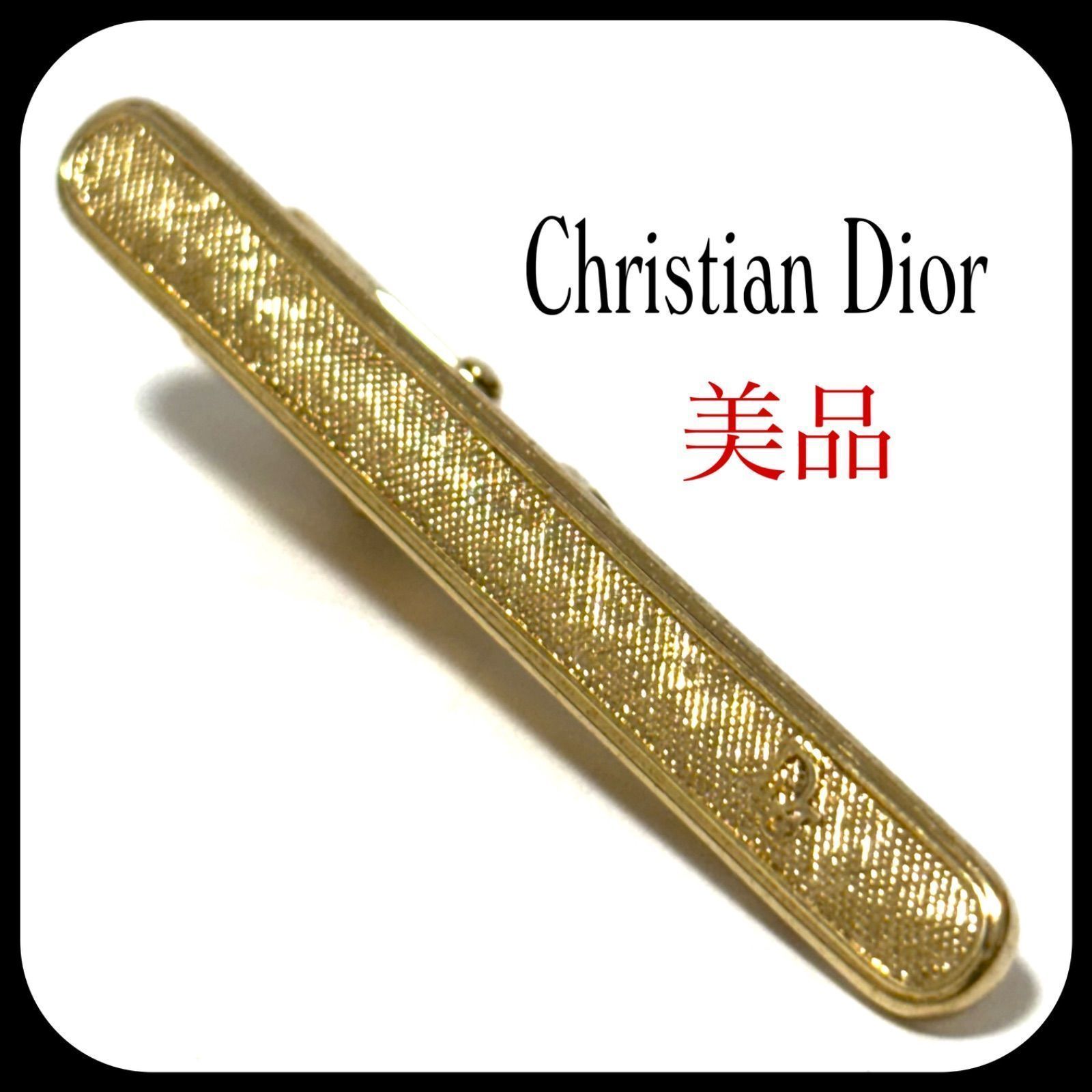 【極美品】Dior　ディオール　ネクタイ ピン　ゴールド　網目　チャック柄　ロゴ 美品✨ クリスチャンディオール ネクタイピン ゴールド Dior - メルカリ