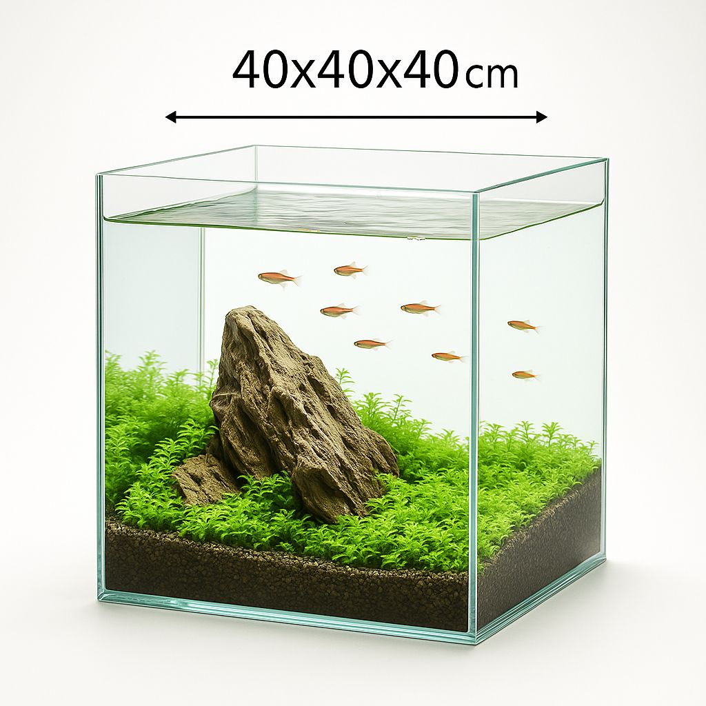 魚用品・水草 水槽 60CM W60×D40×H40 厚み8mm ブラック後面