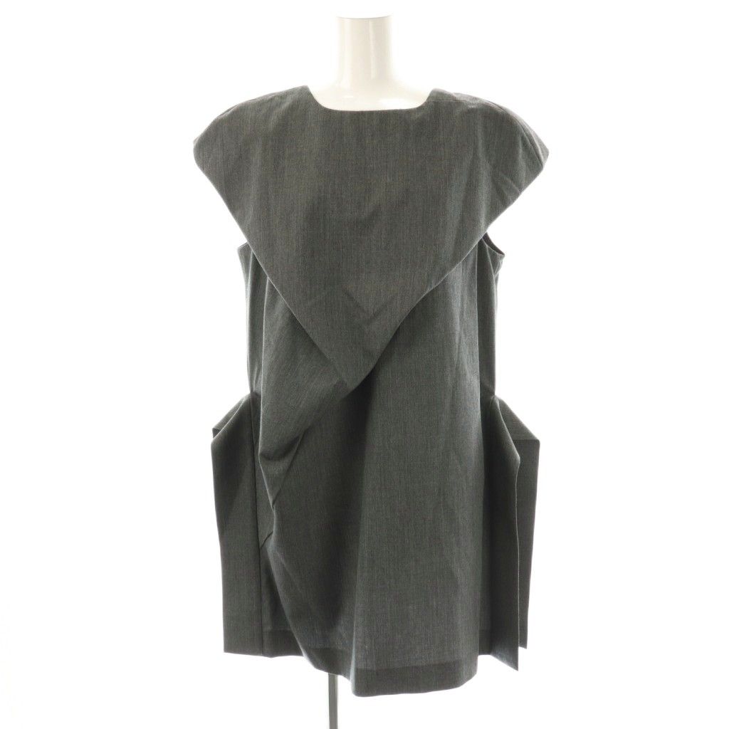 エンフォルド ENFOLD 25 SS archetype woギャバ 立体オーバーTタンクトップ プルオーバー 38 グレー |HK OS