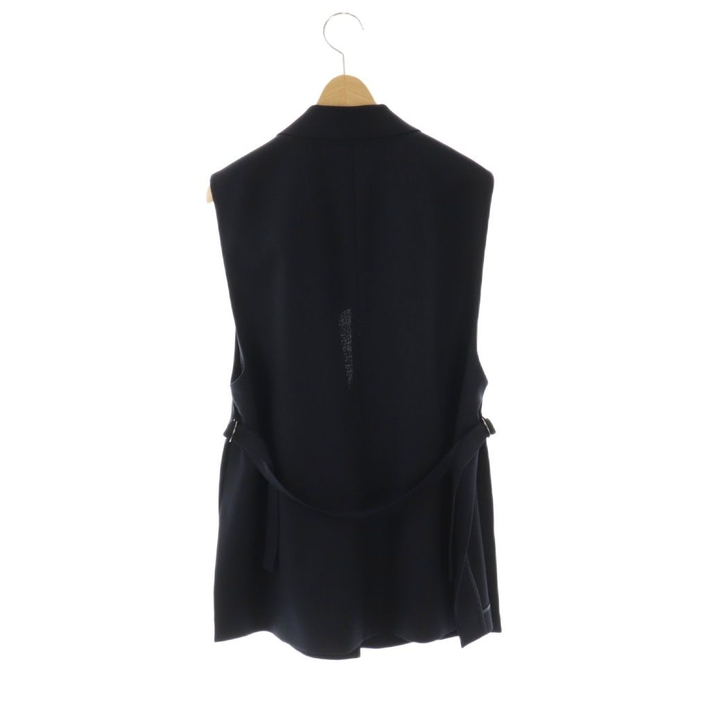 アルアバイル allureville 24 SS 麻調カルゼサイドオープンジレ ベスト 前開き 2 紺 NR OS