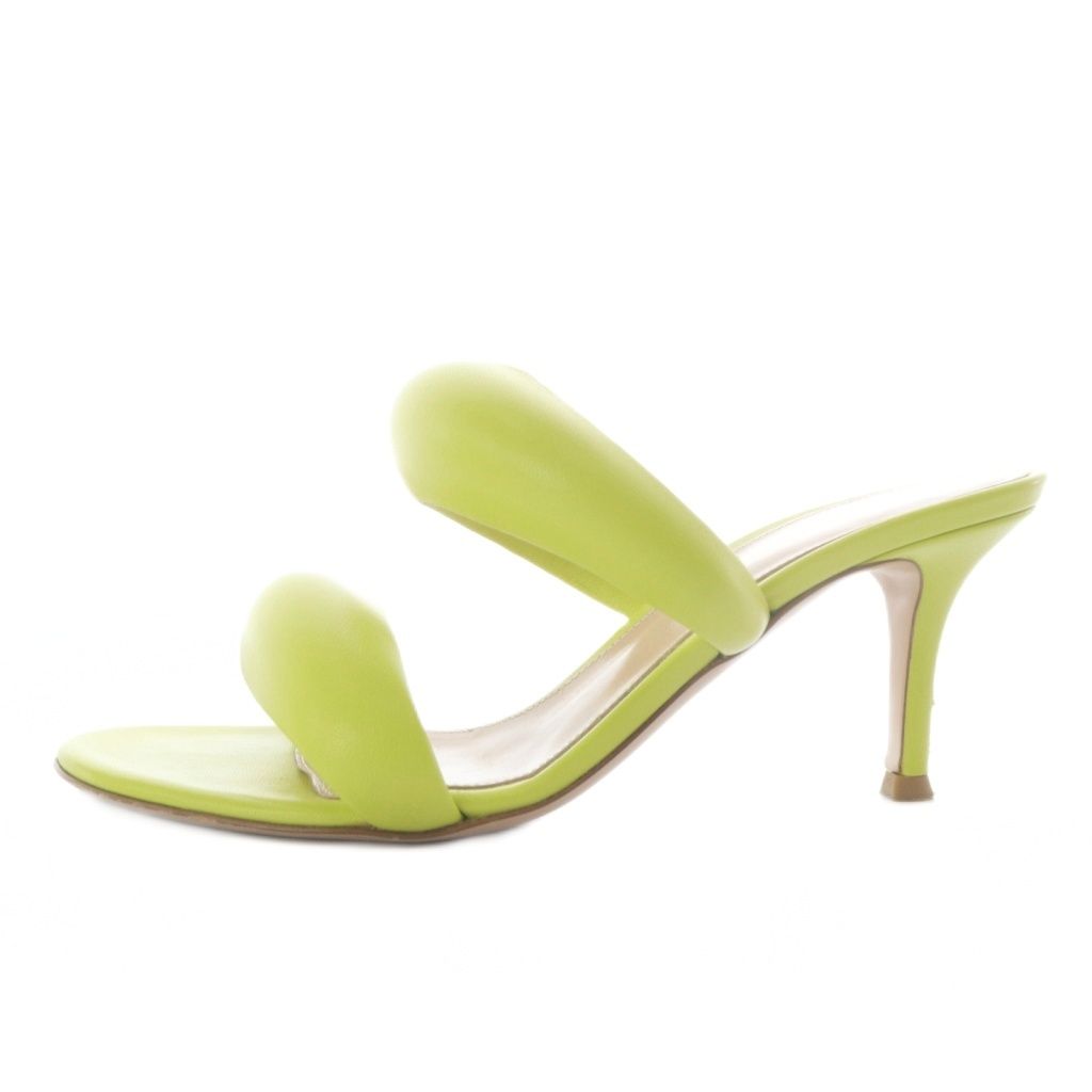 ジャンヴィトロッシ Gianvito Rossi Bijoux Slide 70 レザーサンダル ピンヒール 35 イエロー |YO 16