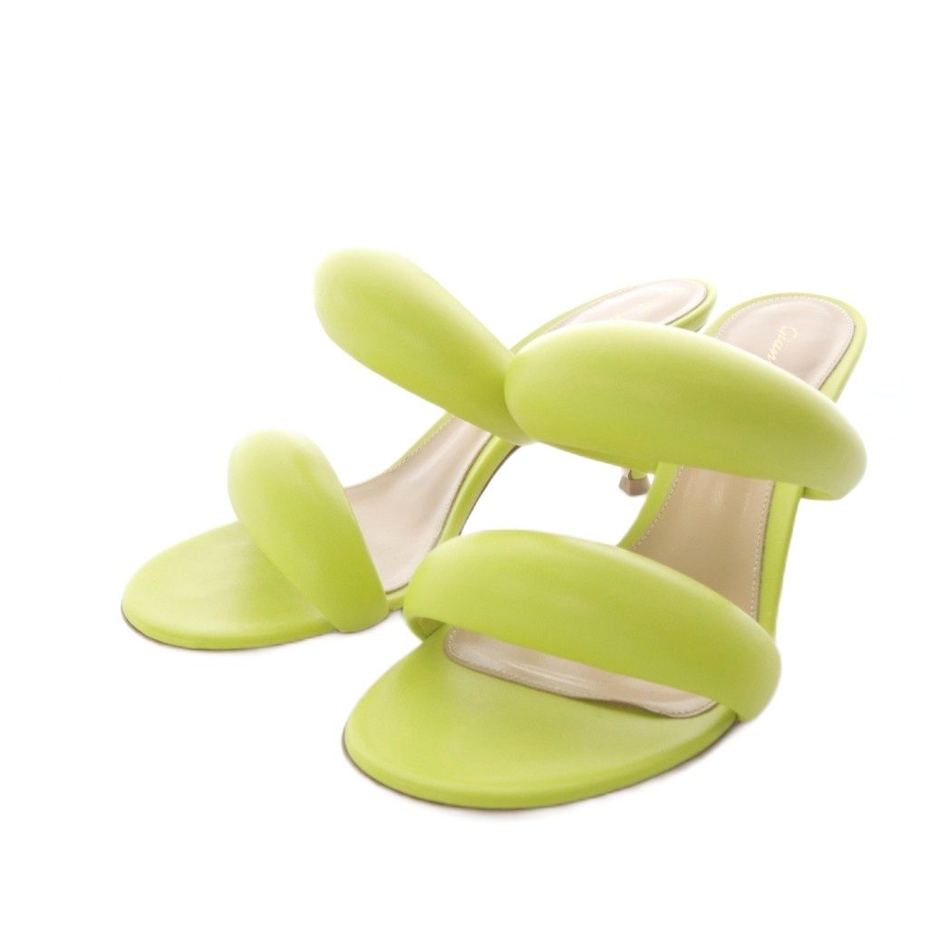 ジャンヴィトロッシ Gianvito Rossi Bijoux Slide 70 レザーサンダル ピンヒール 35 イエロー YO 16