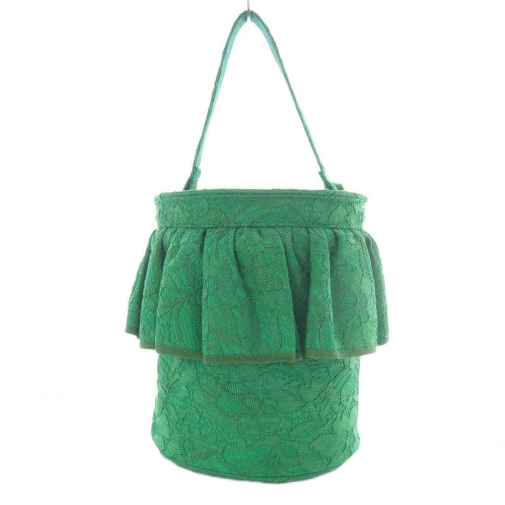 セツコサジテール setsuko sagittaire レース 2 wayショルダーバッグ ハンドバッグ ワンハンドル 斜め掛け フリル グリーン YO 12