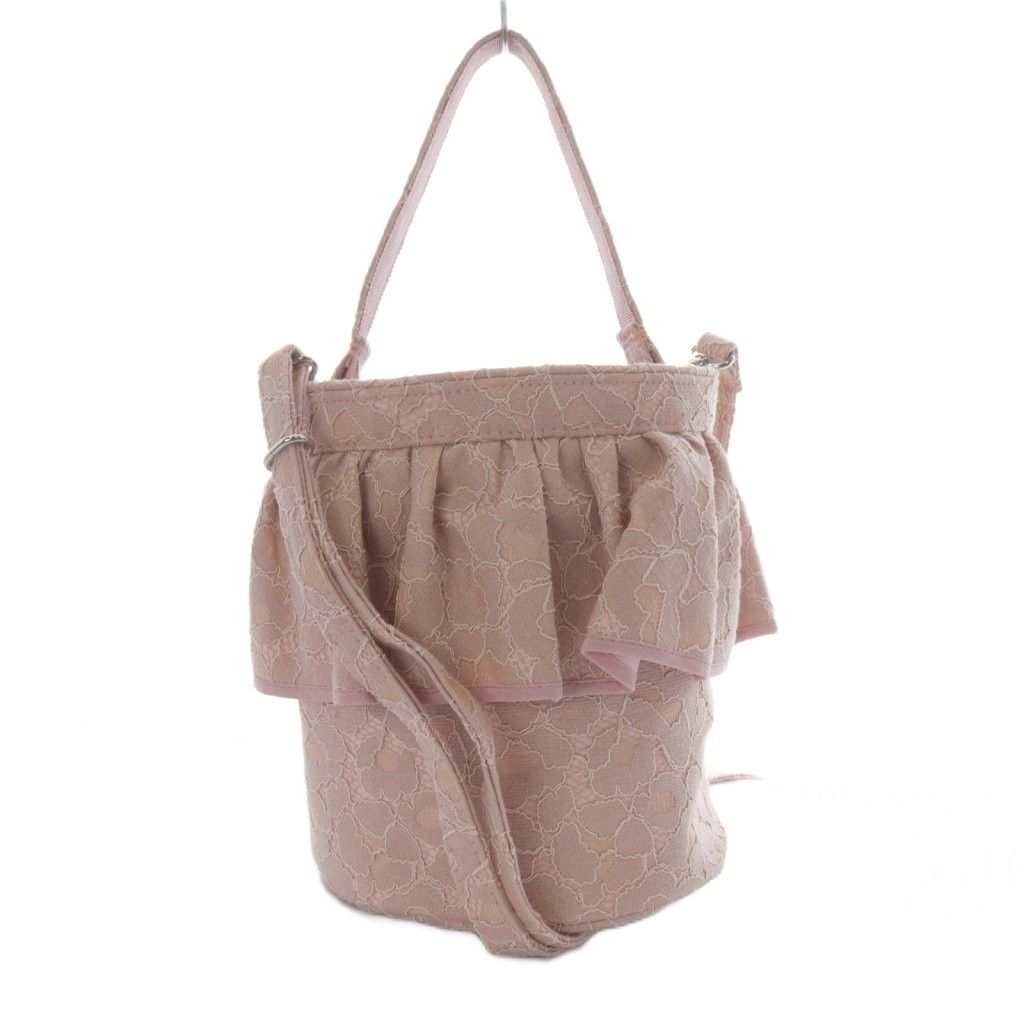 セツコサジテール setsuko sagittaire レースフリルショルダーバッグ ハンドバッグ ワンハンドル 2 way 斜め掛け ピンク |YO 10