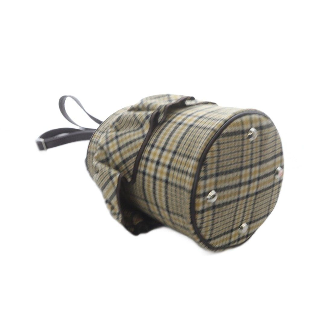  セツコサジテール setsuko sagittaire ネルチェック 2 wayショルダーバッグ ハンドバッグ ワンハンドル 斜め掛け フリル ブラウン YO 13 ハンドバッグ バッグ