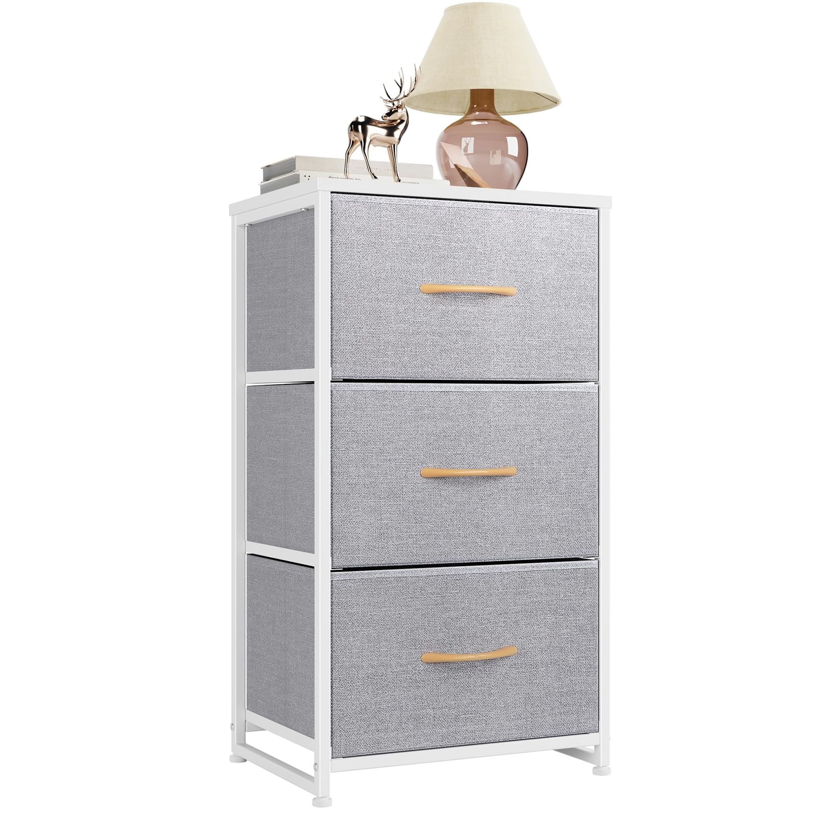 高さ72 5㎝ ライトグレー x 奥行き30㎝ 3段 幅40㎝ 転倒防止 組立簡単 木製天板 衣類収納 収納ケース オーガナイザー 引き出し タンス 収納 チェスト Nicehill