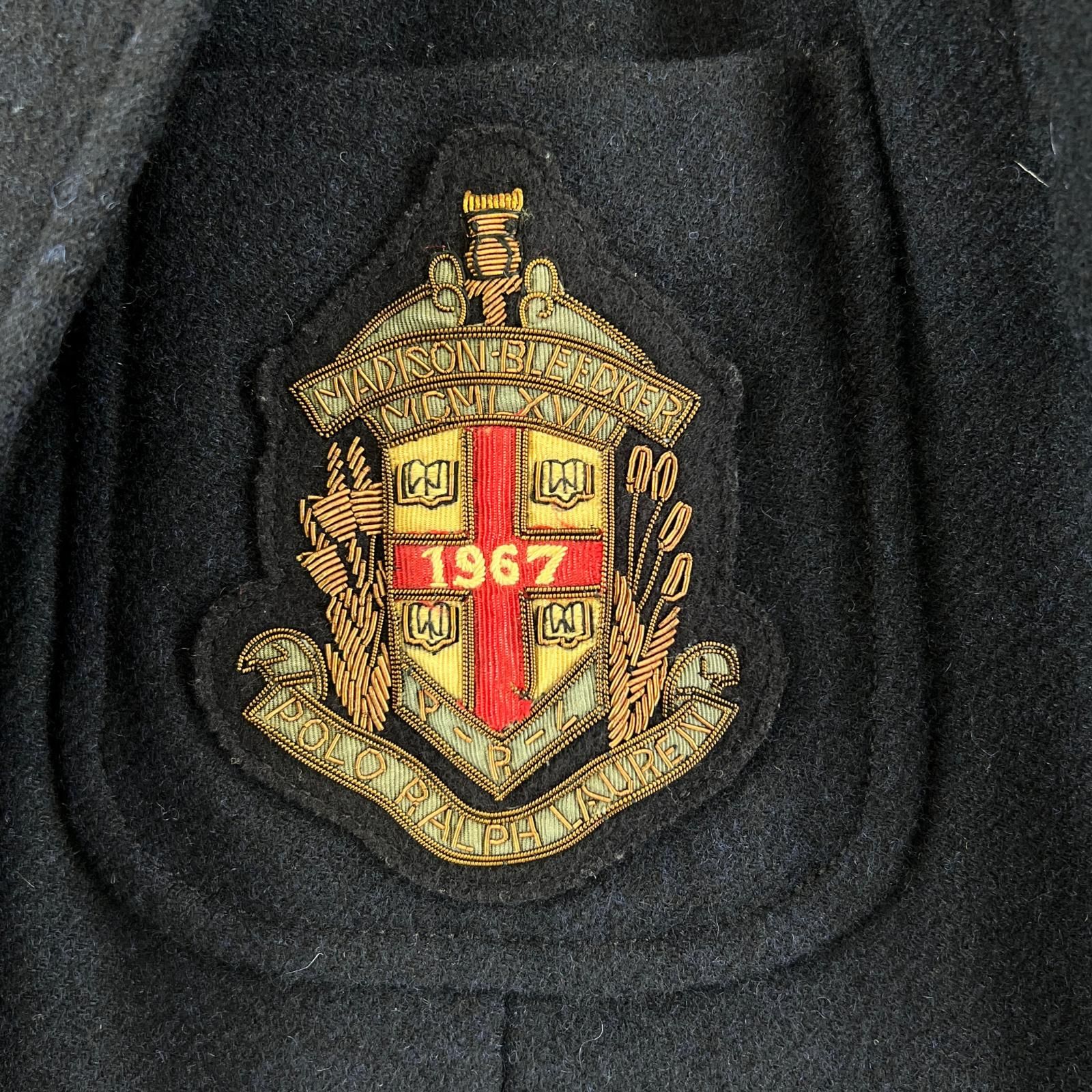 極美品△RALPH LAUREN ラルフローレン ウール100％ エンブレム ロゴ