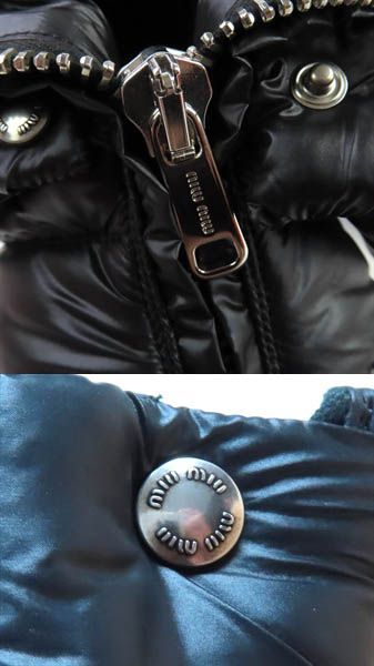 未使用品☆MIUMIU ミュウミュウ 5U599D NERO フロントZIP パディング