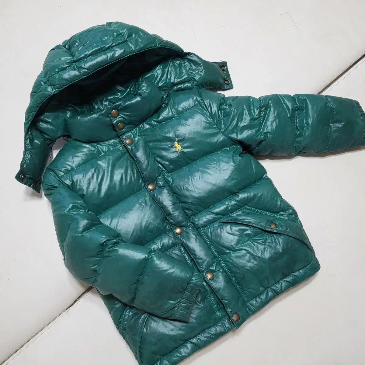 ポロラルフローレン キッズ 6 グリーン パファー グロシー ダウン