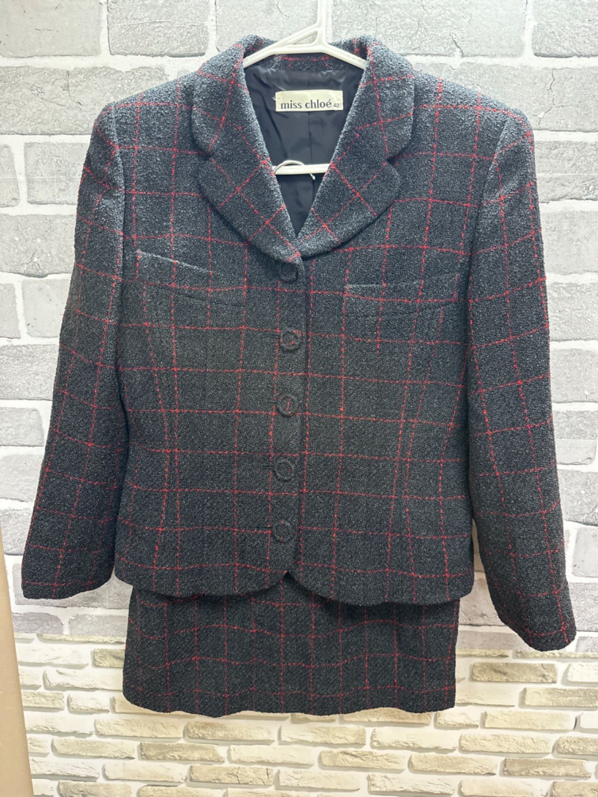 B 1 13 miss chloe ジャケット スカート スカートスーツ チェック柄