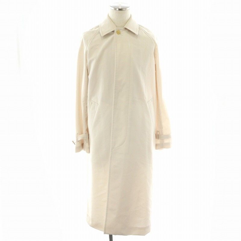 オーラリー AURALEE WOOL MAX CANVAS SOUTIEN COLLAR COAT ステン コート ロング ウール 比翼ボタン チンストラップ 1 S オフホワイト MP GY 18