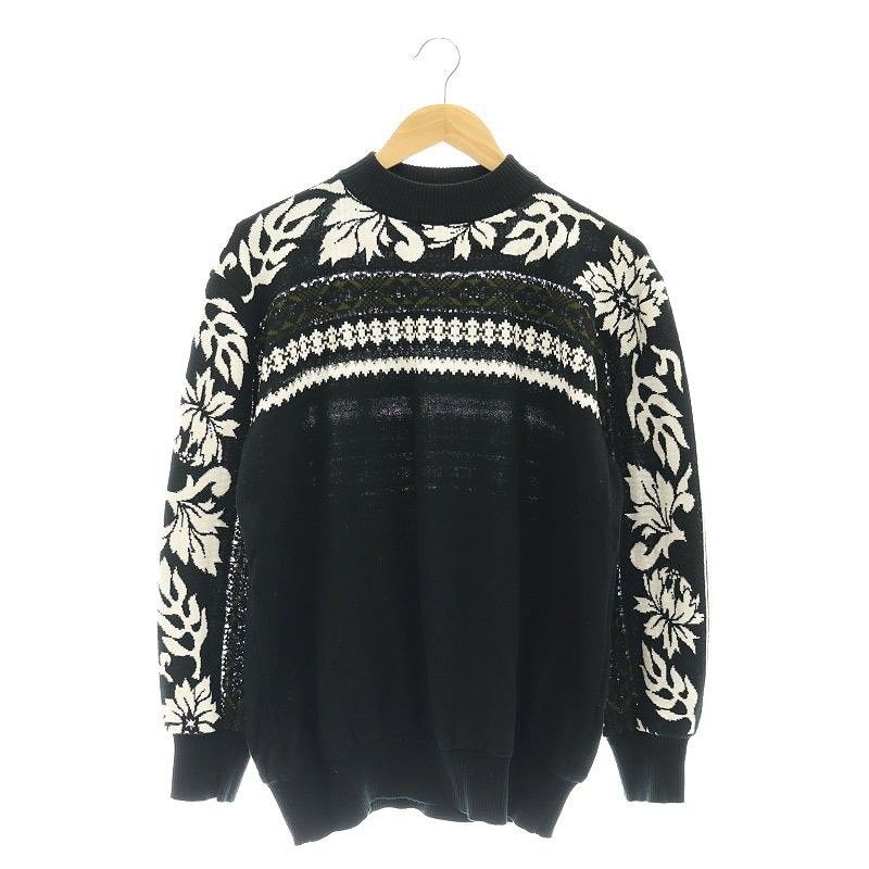 サカイ sacai 24-03297 クルーネックニット セーター 長袖 1 ブラック