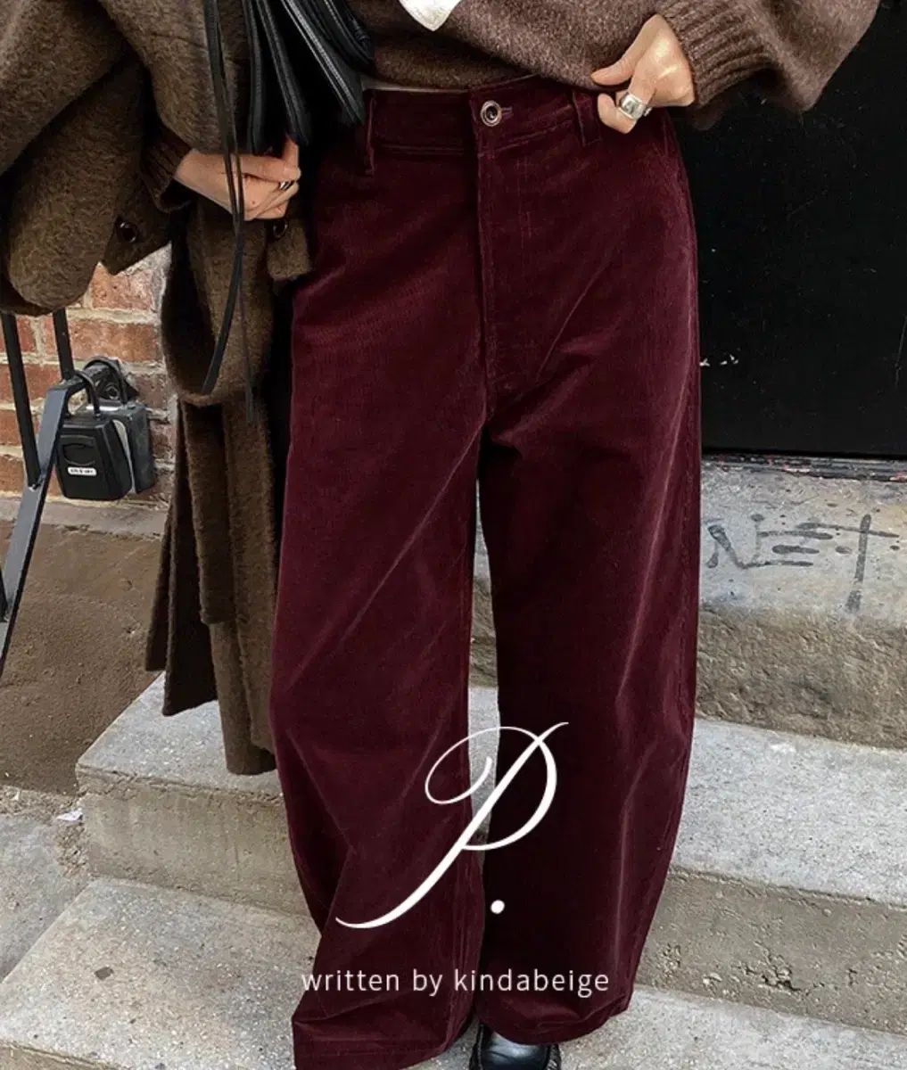 キンダーベージページ トゥー コーデュロイ コーブド ビジョ パンツ バーガンディ ロング スモールサイズ