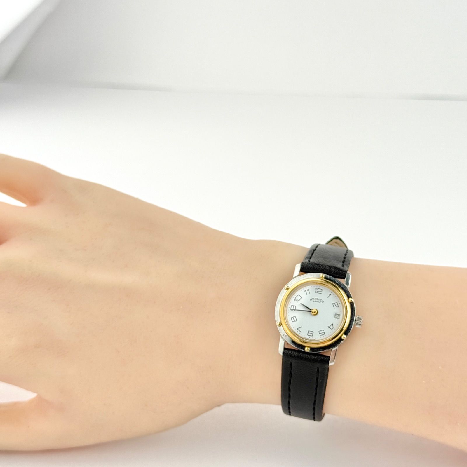 エルメス クリッパー 新品ベルト 新品電池 レディース 腕時計 752