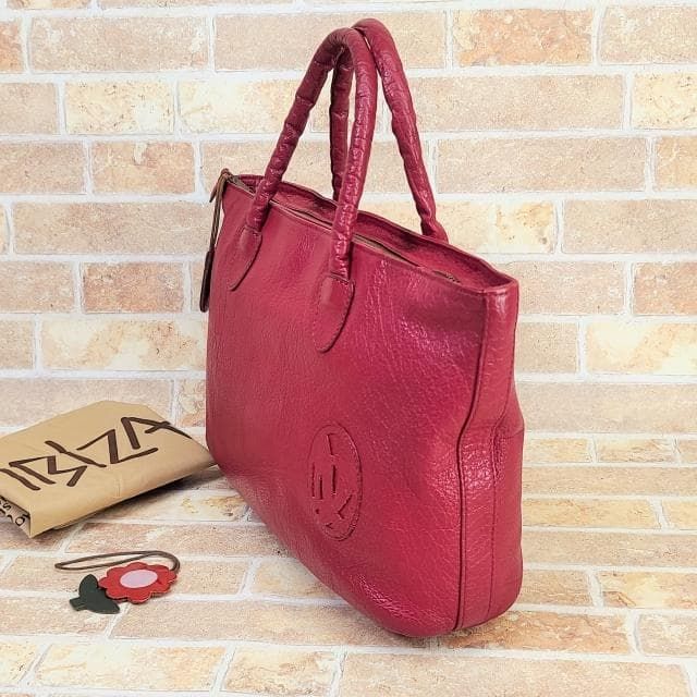 イビザ IBIZA レザー トートバッグ A 4 OK プラム系