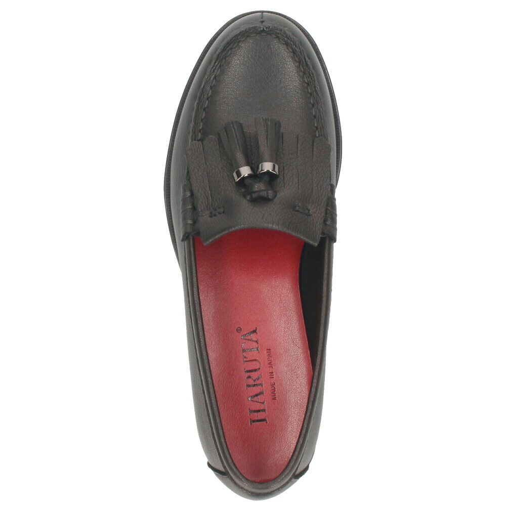  ハルタ ローファー レディース HARUTA GT 313 ゴートキルトタッセルローファー 本革 軽量 おしゃれ タッセル 黒 ブラック その他 靴