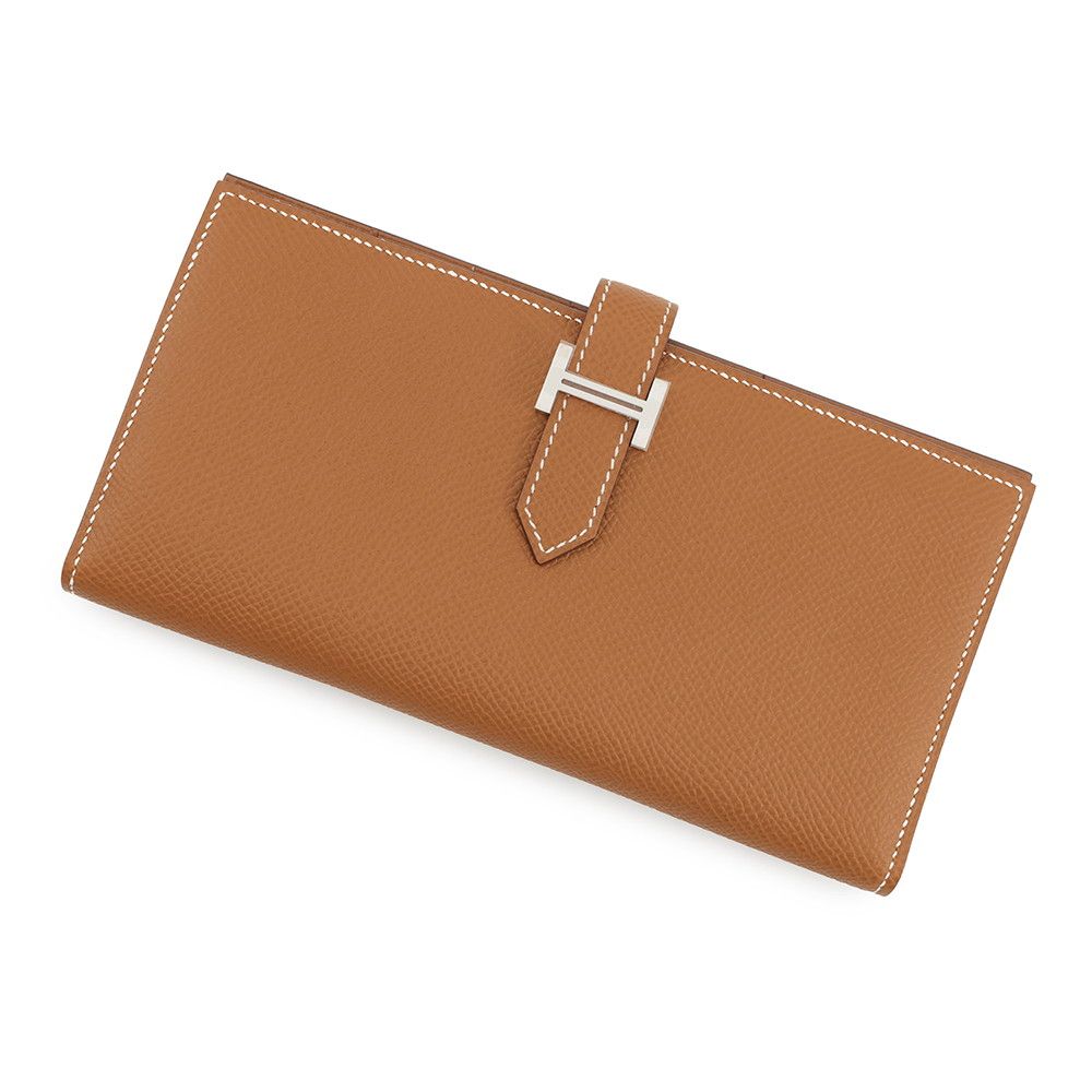 エルメス 長財布 ベアンスフレ ゴールド|シルバー金具 エプソン W刻印 HERMES 財布