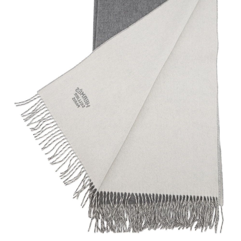 エルメス マフラー ダブルフェイス ロゴ カシミヤ HERMES ストール ビッグシルエット マフラー 