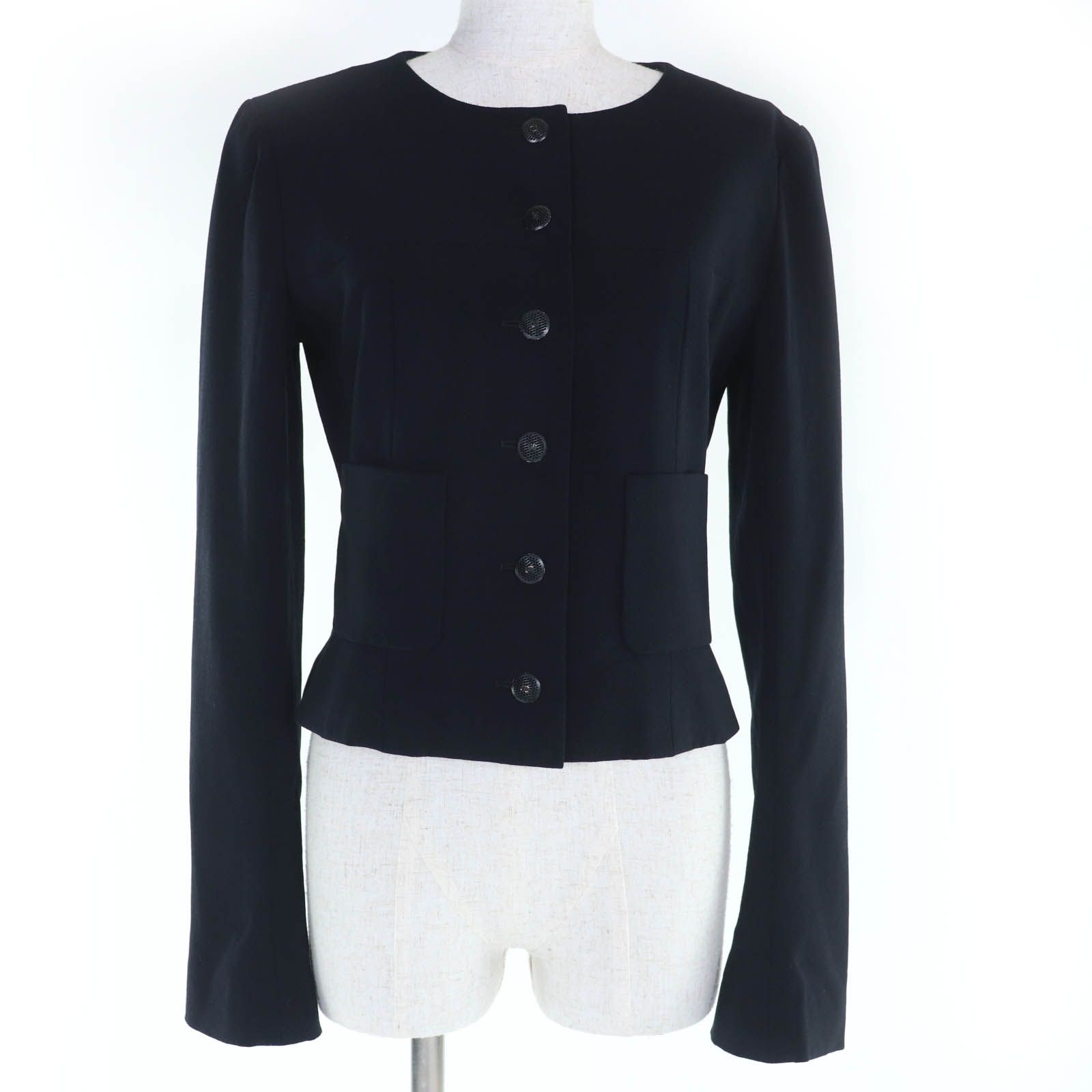 良品☆CHANEL シャネル ヴィンテージ 02P P19491V11195 ウール ココマークボタン ジャケット ブラック 38 フランス製 レディース 良品☆CHANEL シャネル ヴィンテージ 02P P19491V11195 ウール ココ