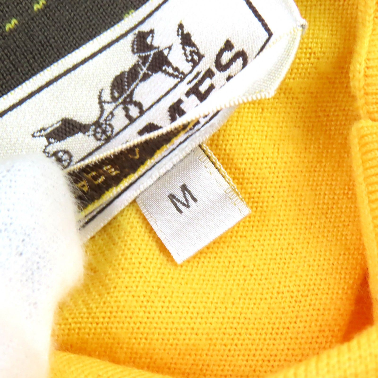 美品△HERMES エルメス 21AW 12-5725 ウール100％ 長袖 ニット ポロシャツ ニットポロ イエロー M イタリア製 正規品 メンズ 美品△HERMES エルメス 21AW 12-5725 ウール100％ 長袖 ニット