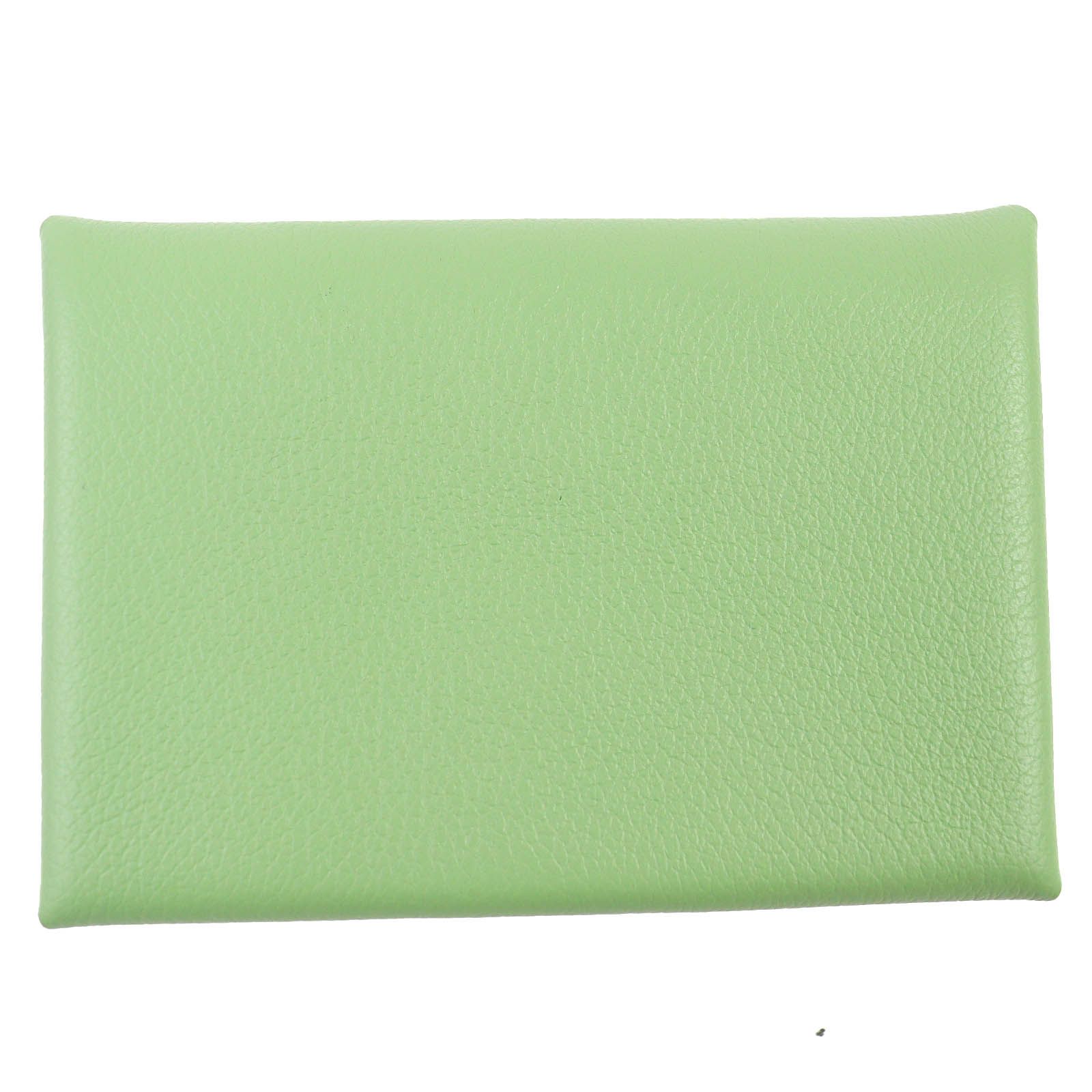 ♥品△HERMES エルメス カルヴィ デュオ エバーカラー ヴェールクリケット コインケース付き 二つ折り カードケース B刻印 き フランス製 レディース