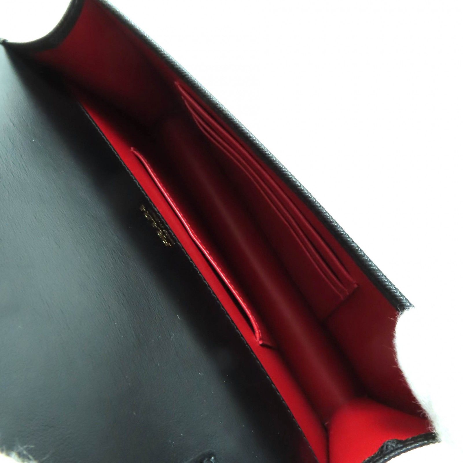 極美品★PRADA プラダ 1BP053 サフィアーノレザー ミニバッグ トライアングルチェーン付 ショルダーバッグ ブラック 伊製 定価374000円 極美品☆PRADA プラダ 1BP053 サフィアーノレザー ミニバッグ