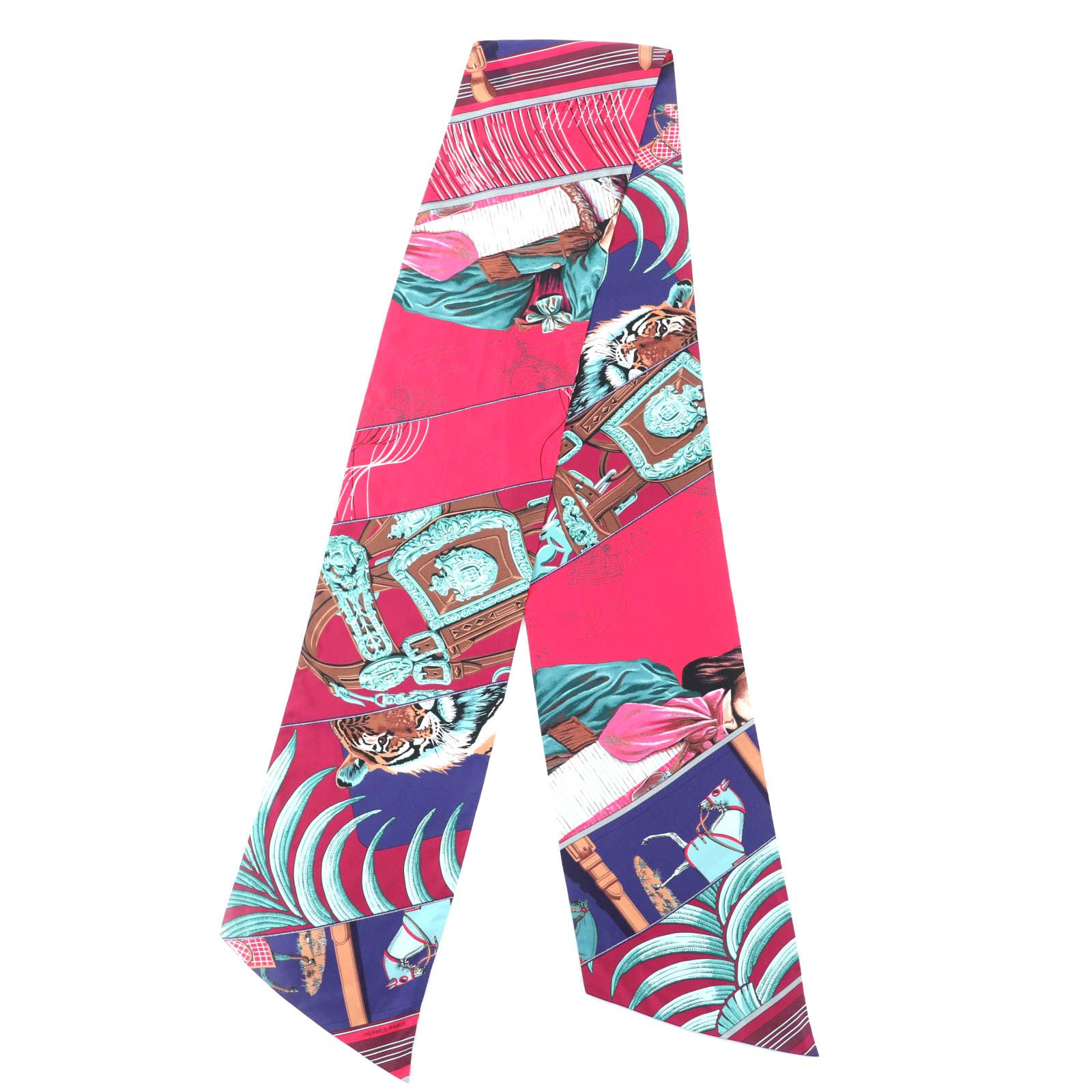 HERMES エルメス マキシツイリー CARREN EN CARRES シルク100％ ROSE INDIEN|BODEAUX|VERT スカーフ マルチ フランス製 レディース