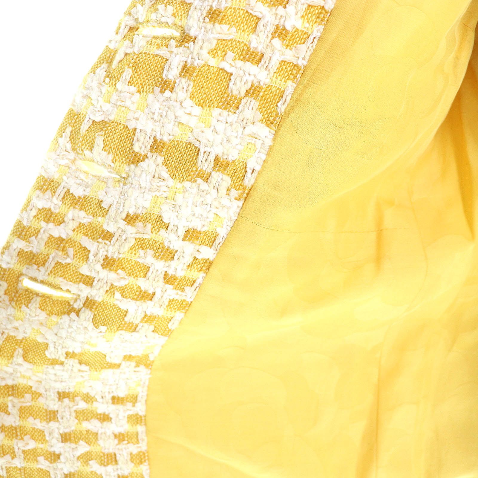 極美品△CHANEL シャネル 18S P58787 コットン ウール ココマーク