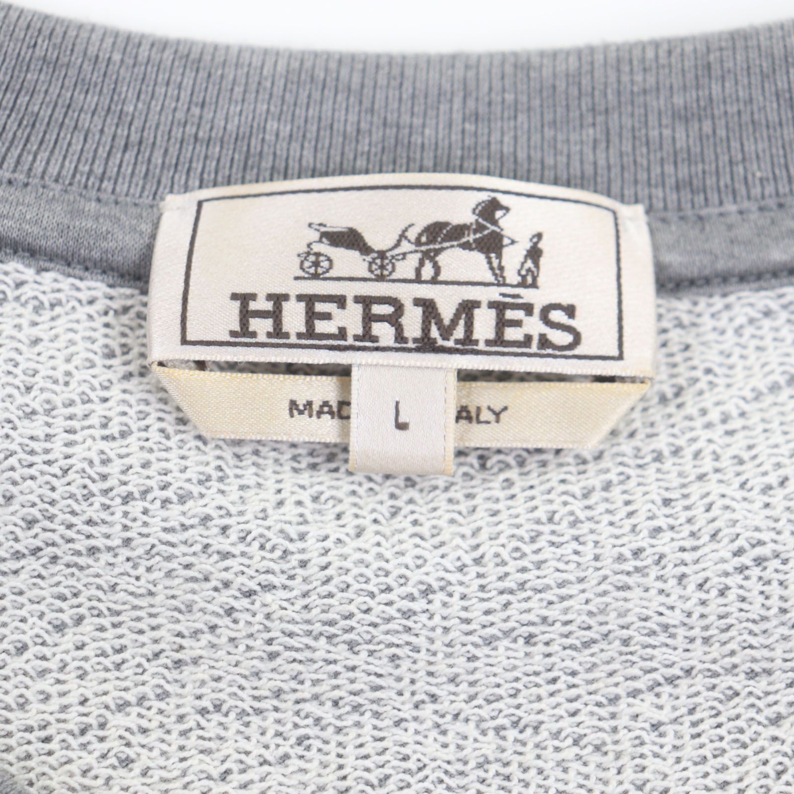 美品▽HERMES エルメス オデッセイ コットン100% クルーネック