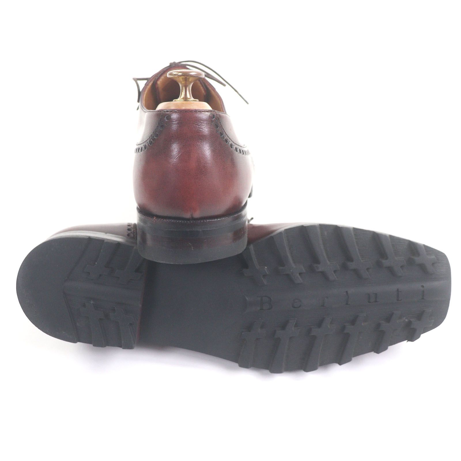 美品□Berluti ベルルッティ レザー オルガ期 ウルティマ パティーヌ スクエアトゥ パンチドキャップトゥ ドレスシューズ ボルドー 8.5 美品□Berluti ベルルッティ レザー オルガ期 ウルティマ パティーヌ