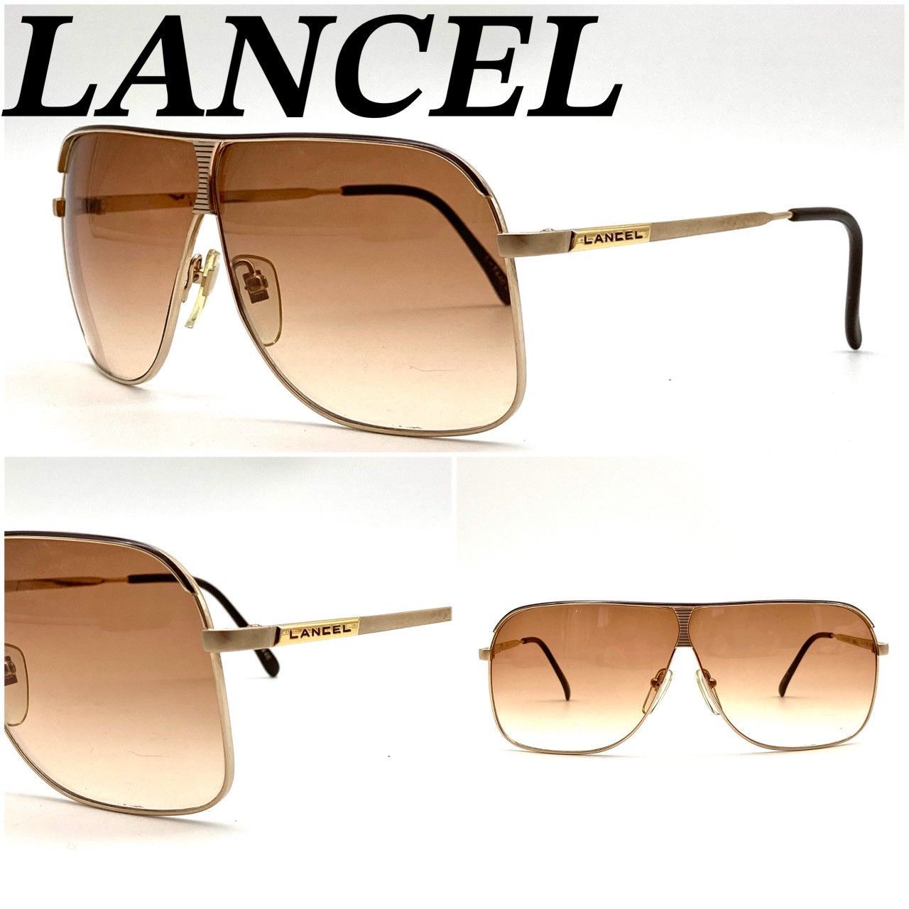 ランセル サングラス ブラウン シルバー  ヴィンテージ 美品 71209