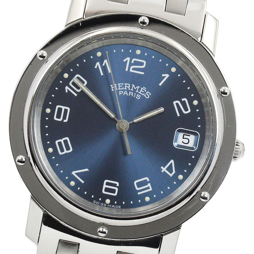 エルメス HERMES CL6.710 クリッパー デイト クォーツ メンズ_917637