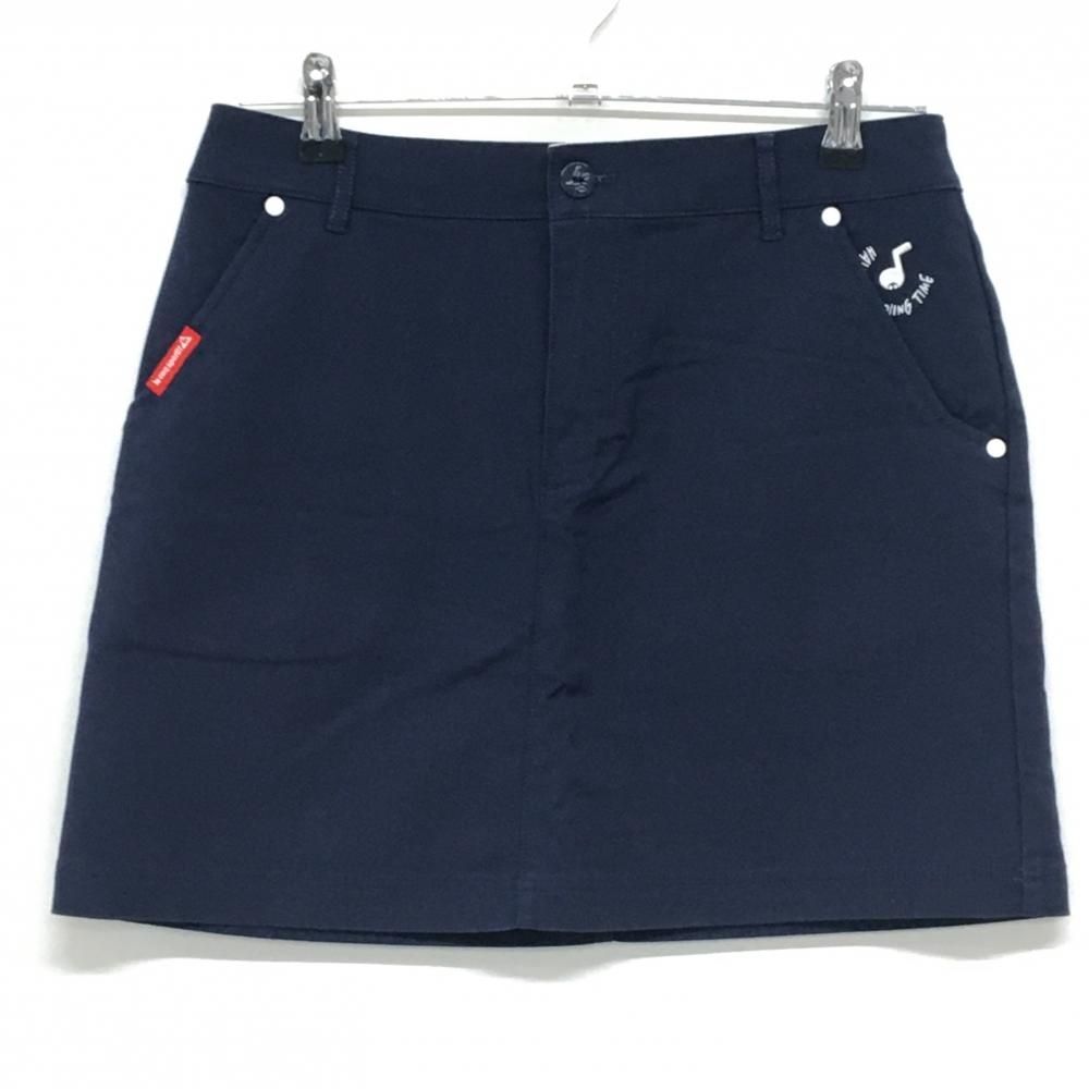 ルコックゴルフ スカート ネイビー ロゴ刺しゅう ウエスト内側ロゴ