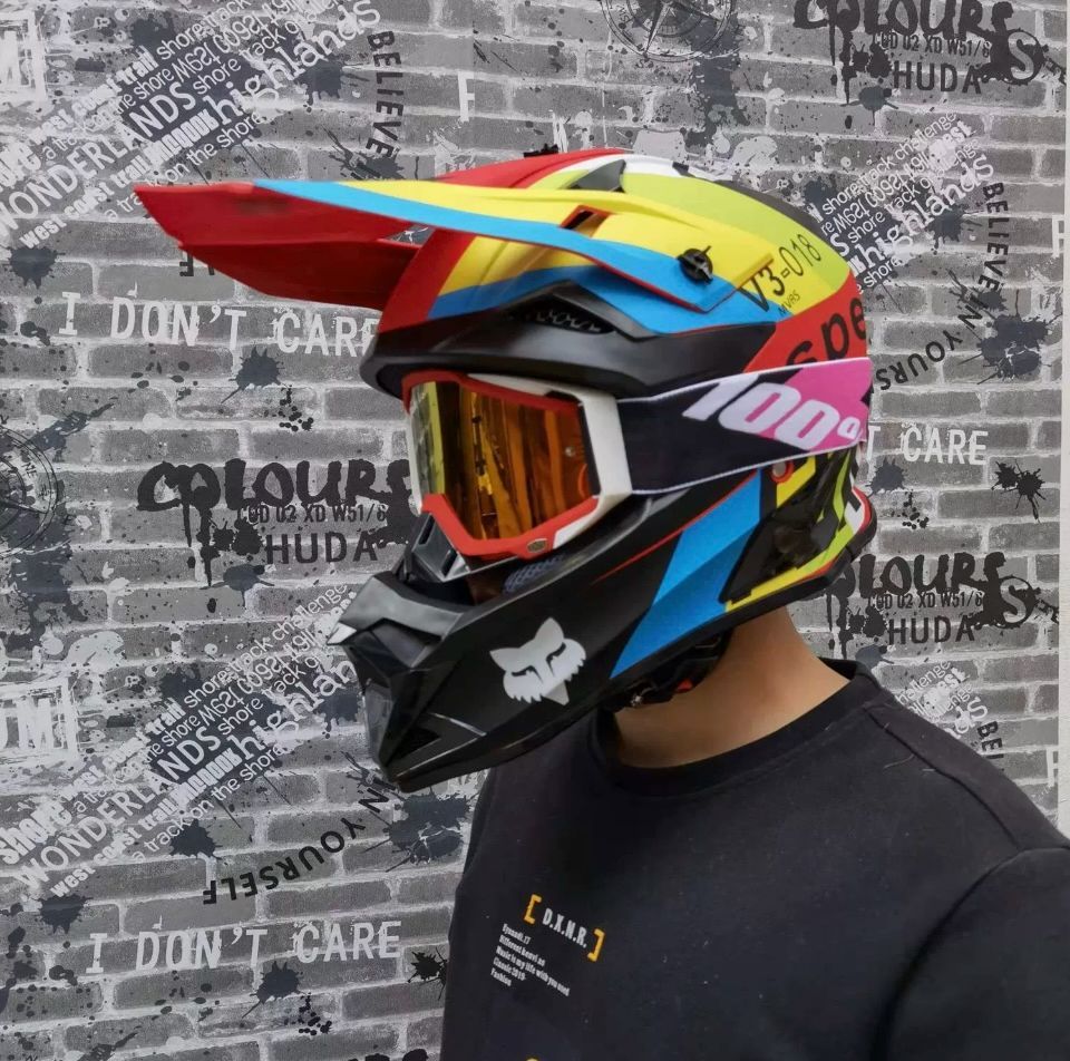 ゴーグル付き！ATV バイク オフロードヘルメット フルフェイス