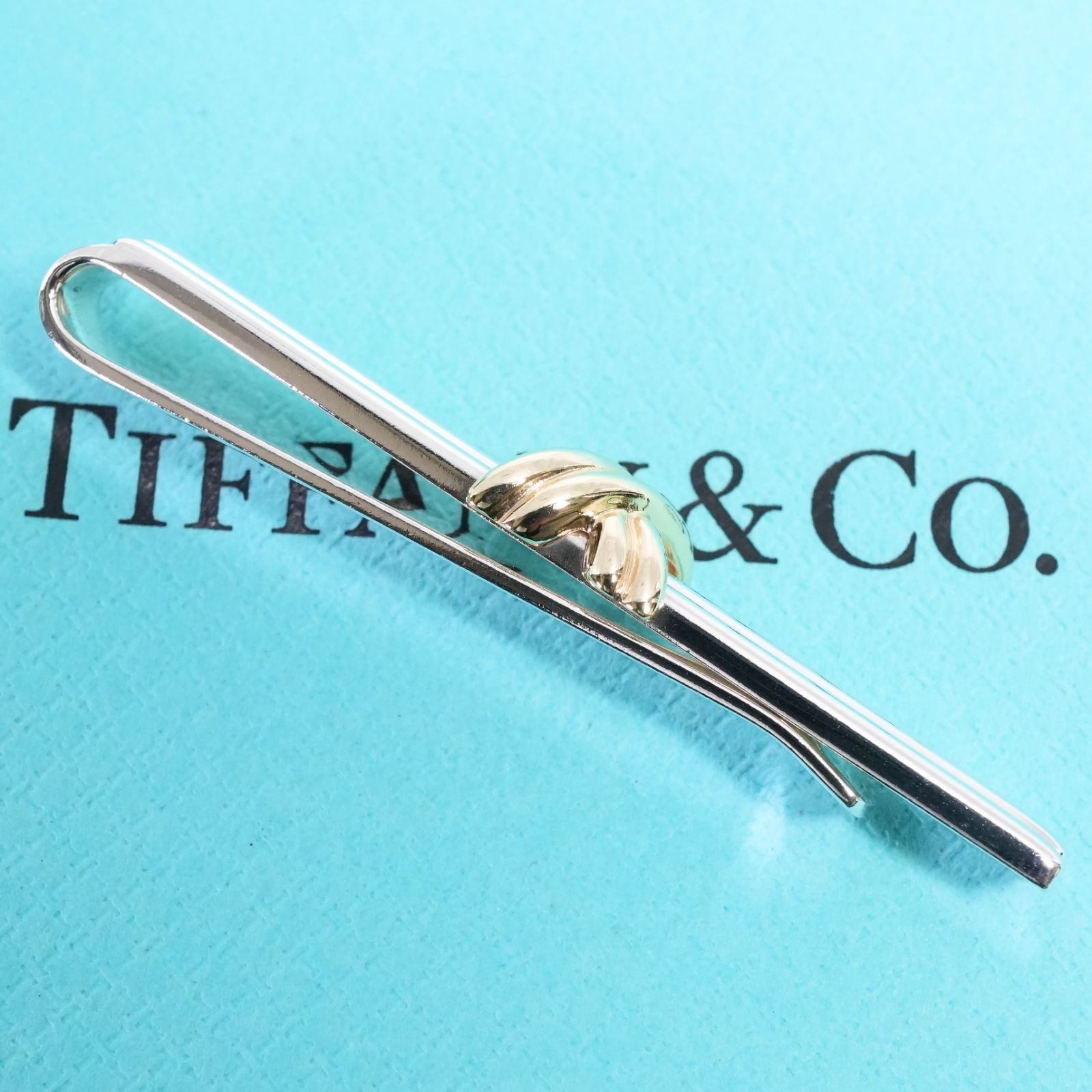 極美品 ティファニー シグネチャークロス コンビ ネクタイピン/25