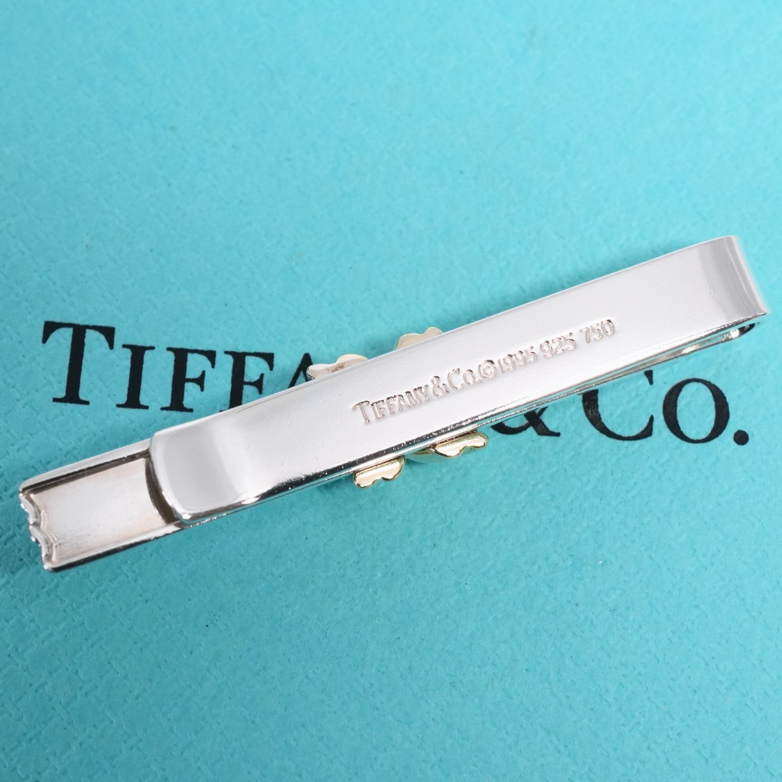 極美品 ティファニー シグネチャークロス コンビ ネクタイピン/25