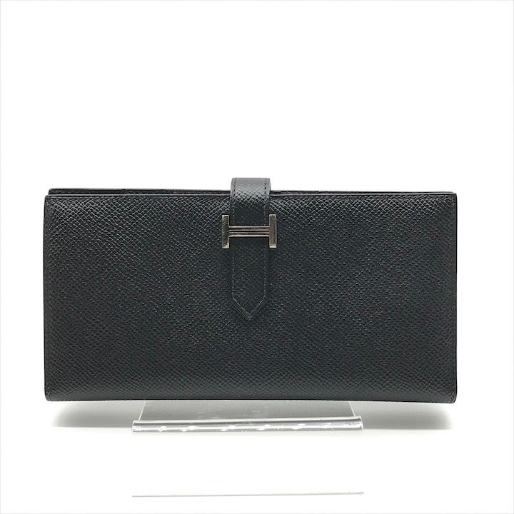 HERMES エルメス ベアンスフレ SV金具 エプソン 財布 ウォレット ブラック Z刻印 箱 保存袋付き ブランド a 11202