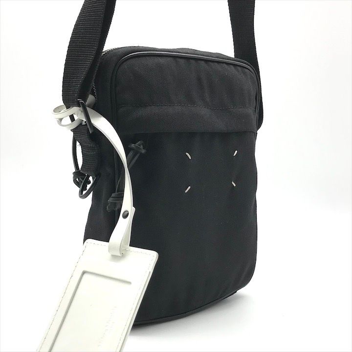 Maison Margiela マルジェラ キャンバス ショルダー バッグ ブラック ネーム ブランド 鞄 BAG メンズ k 7089
