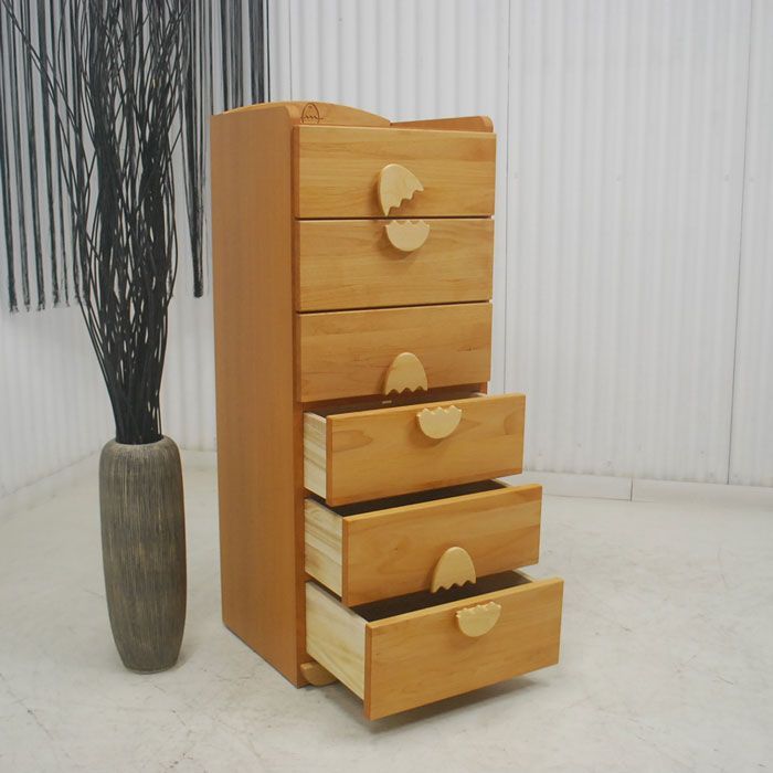 アウトレット 現品限り 一部 大 開封品 自然塗装仕上げ KID家具 完成品でのお届け 45-6チェスト 250201-エッグ45-6 HC