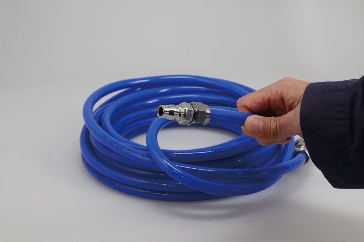  シグネット SIGNET 65454 クイックカプラー付きエアホース 8 0 mmX 20 m ブルー 品番 エアーホース エアー工具 車 整備 工場 バイク エアーホース リール エアーツール